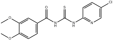 N-(5-chloropyridin-2-yl)-N'-(3,4-dimethoxybenzoyl)thiourea Struktur