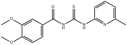 N-(3,4-dimethoxybenzoyl)-N'-(6-methyl-2-pyridinyl)thiourea Struktur