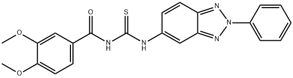 N-(3,4-dimethoxybenzoyl)-N'-(2-phenyl-2H-1,2,3-benzotriazol-5-yl)thiourea Struktur