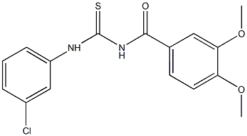 N-(3-chlorophenyl)-N'-(3,4-dimethoxybenzoyl)thiourea Struktur