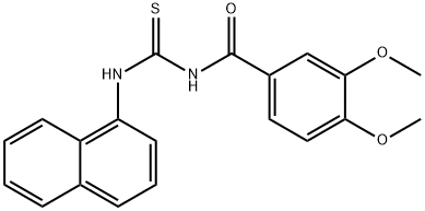 N-(3,4-dimethoxybenzoyl)-N'-(1-naphthyl)thiourea Struktur