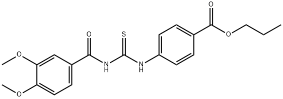 propyl 4-({[(3,4-dimethoxybenzoyl)amino]carbothioyl}amino)benzoate Struktur