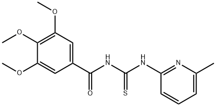 N-(6-methylpyridin-2-yl)-N'-(3,4,5-trimethoxybenzoyl)thiourea Struktur