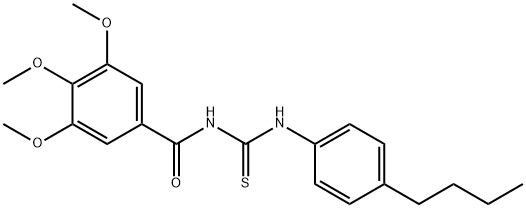 N-(4-butylphenyl)-N'-(3,4,5-trimethoxybenzoyl)thiourea Struktur