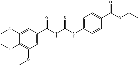 ethyl 4-({[(3,4,5-trimethoxybenzoyl)amino]carbothioyl}amino)benzoate Struktur