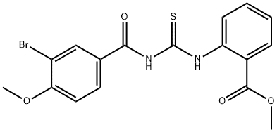 methyl 2-({[(3-bromo-4-methoxybenzoyl)amino]carbothioyl}amino)benzoate Struktur