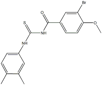 N-(3-bromo-4-methoxybenzoyl)-N'-(3,4-dimethylphenyl)thiourea Struktur