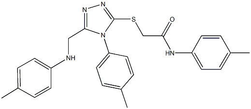 N-(4-methylphenyl)-2-{[4-(4-methylphenyl)-5-(4-toluidinomethyl)-4H-1,2,4-triazol-3-yl]sulfanyl}acetamide Struktur