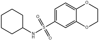 N-cyclohexyl-2,3-dihydro-1,4-benzodioxine-6-sulfonamide Struktur