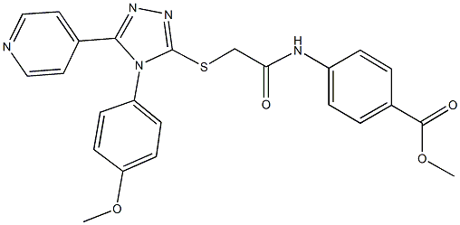 methyl 4-[({[4-(4-methoxyphenyl)-5-(4-pyridinyl)-4H-1,2,4-triazol-3-yl]sulfanyl}acetyl)amino]benzoate Struktur