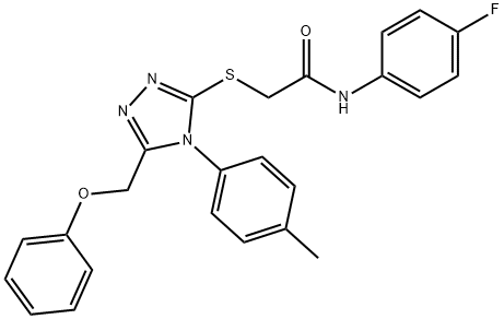 N-(4-fluorophenyl)-2-{[4-(4-methylphenyl)-5-(phenoxymethyl)-4H-1,2,4-triazol-3-yl]sulfanyl}acetamide Struktur