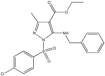 ethyl 5-(benzylamino)-1-[(4-chlorophenyl)sulfonyl]-3-methyl-1H-pyrazole-4-carboxylate Struktur