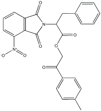 2-(4-methylphenyl)-2-oxoethyl 2-{4-nitro-1,3-dioxo-1,3-dihydro-2H-isoindol-2-yl}-3-phenylpropanoate Struktur