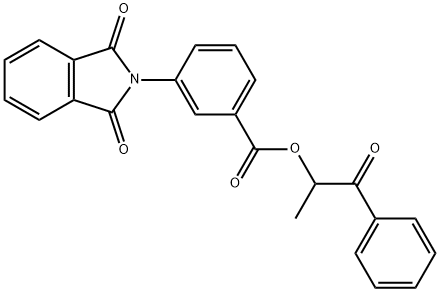 1-methyl-2-oxo-2-phenylethyl 3-(1,3-dioxo-1,3-dihydro-2H-isoindol-2-yl)benzoate Struktur