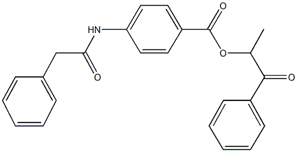 1-methyl-2-oxo-2-phenylethyl 4-[(phenylacetyl)amino]benzoate Struktur