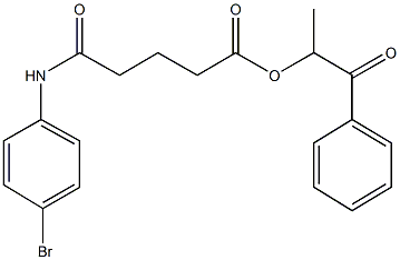 1-methyl-2-oxo-2-phenylethyl 5-(4-bromoanilino)-5-oxopentanoate Struktur