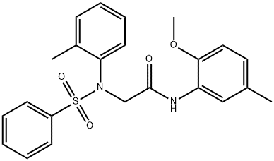 N-(2-methoxy-5-methylphenyl)-2-[2-methyl(phenylsulfonyl)anilino]acetamide Struktur