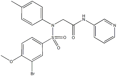 2-{[(3-bromo-4-methoxyphenyl)sulfonyl]-4-methylanilino}-N-(3-pyridinyl)acetamide Struktur