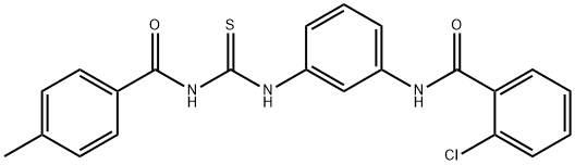 2-chloro-N-[3-({[(4-methylbenzoyl)amino]carbothioyl}amino)phenyl]benzamide Struktur