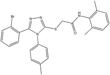 2-{[5-(2-bromophenyl)-4-(4-methylphenyl)-4H-1,2,4-triazol-3-yl]sulfanyl}-N-(2,6-dimethylphenyl)acetamide Struktur