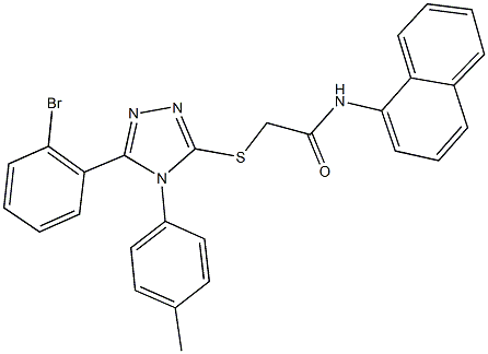 2-{[5-(2-bromophenyl)-4-(4-methylphenyl)-4H-1,2,4-triazol-3-yl]sulfanyl}-N-(1-naphthyl)acetamide Struktur