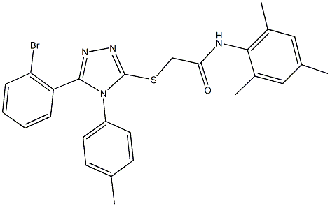 2-{[5-(2-bromophenyl)-4-(4-methylphenyl)-4H-1,2,4-triazol-3-yl]sulfanyl}-N-mesitylacetamide Struktur