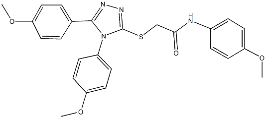 2-{[4,5-bis(4-methoxyphenyl)-4H-1,2,4-triazol-3-yl]sulfanyl}-N-(4-methoxyphenyl)acetamide Struktur