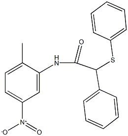 N-{5-nitro-2-methylphenyl}-2-phenyl-2-(phenylsulfanyl)acetamide Struktur