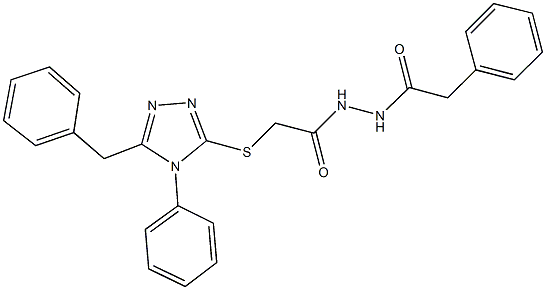 2-[(5-benzyl-4-phenyl-4H-1,2,4-triazol-3-yl)sulfanyl]-N'-(phenylacetyl)acetohydrazide Struktur