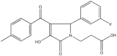 3-[2-(3-fluorophenyl)-4-hydroxy-3-(4-methylbenzoyl)-5-oxo-2,5-dihydro-1H-pyrrol-1-yl]propanoic acid Struktur