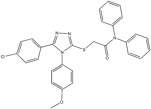 2-{[5-(4-chlorophenyl)-4-(4-methoxyphenyl)-4H-1,2,4-triazol-3-yl]sulfanyl}-N,N-diphenylacetamide Struktur