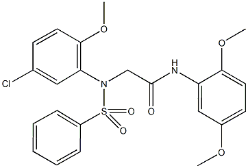 2-[5-chloro-2-methoxy(phenylsulfonyl)anilino]-N-(2,5-dimethoxyphenyl)acetamide Struktur