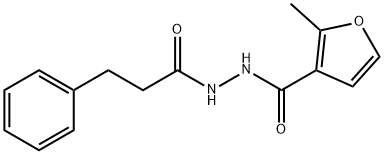 2-methyl-N'-(3-phenylpropanoyl)-3-furohydrazide Struktur