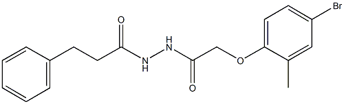 2-(4-bromo-2-methylphenoxy)-N'-(3-phenylpropanoyl)acetohydrazide Struktur