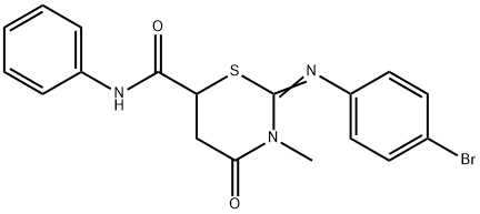 2-[(4-bromophenyl)imino]-3-methyl-4-oxo-N-phenyl-1,3-thiazinane-6-carboxamide Struktur