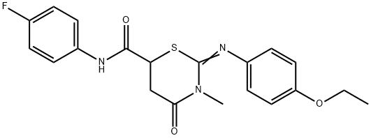 2-[(4-ethoxyphenyl)imino]-N-(4-fluorophenyl)-3-methyl-4-oxo-1,3-thiazinane-6-carboxamide Struktur