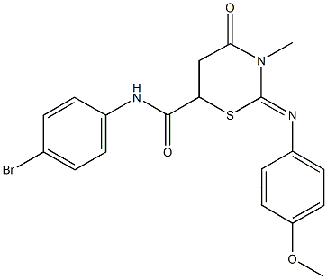 N-(4-bromophenyl)-2-[(4-methoxyphenyl)imino]-3-methyl-4-oxo-1,3-thiazinane-6-carboxamide Structure