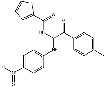 N-[1-{4-nitroanilino}-2-(4-methylphenyl)-2-oxoethyl]-2-furamide Struktur