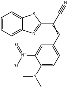 2-(1,3-benzothiazol-2-yl)-3-{4-(dimethylamino)-3-nitrophenyl}acrylonitrile Struktur