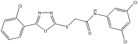 2-{[5-(2-chlorophenyl)-1,3,4-oxadiazol-2-yl]sulfanyl}-N-(3,5-dichlorophenyl)acetamide Struktur