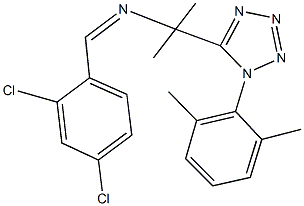 N-(2,4-dichlorobenzylidene)-N-{1-[1-(2,6-dimethylphenyl)-1H-tetraazol-5-yl]-1-methylethyl}amine Struktur