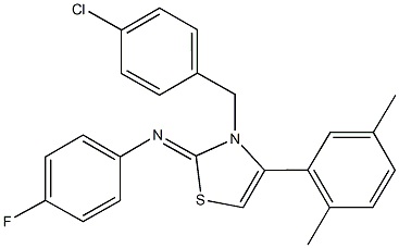 N-(3-(4-chlorobenzyl)-4-(2,5-dimethylphenyl)-1,3-thiazol-2(3H)-ylidene)-N-(4-fluorophenyl)amine Struktur