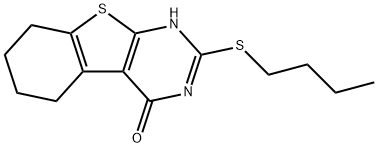 2-(butylsulfanyl)-5,6,7,8-tetrahydro[1]benzothieno[2,3-d]pyrimidin-4(3H)-one Struktur