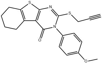 3-(4-methoxyphenyl)-2-(2-propynylsulfanyl)-5,6,7,8-tetrahydro[1]benzothieno[2,3-d]pyrimidin-4(3H)-one Struktur