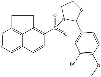 2-(3-bromo-4-methoxyphenyl)-3-(1,2-dihydro-3-acenaphthylenylsulfonyl)-1,3-thiazolidine Struktur