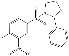 3-({3-nitro-4-methylphenyl}sulfonyl)-2-phenyl-1,3-thiazolidine Struktur