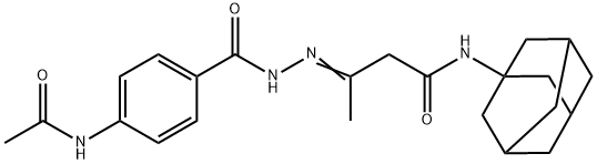 3-{[4-(acetylamino)benzoyl]hydrazono}-N-(1-adamantyl)butanamide Struktur