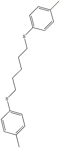 1-methyl-4-({5-[(4-methylphenyl)sulfanyl]pentyl}sulfanyl)benzene Struktur