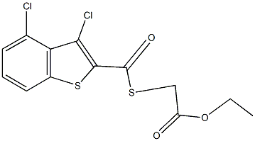 ethyl {[(3,4-dichloro-1-benzothien-2-yl)carbonyl]sulfanyl}acetate Struktur