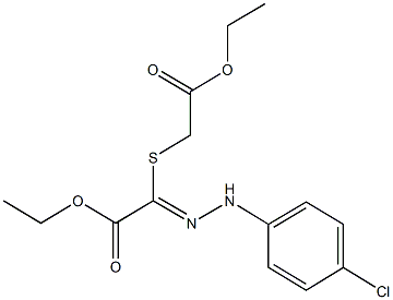 ethyl [(4-chlorophenyl)hydrazono][(2-ethoxy-2-oxoethyl)sulfanyl]acetate Struktur